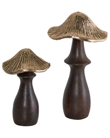 Lot de 2 figurines Champignon DUBLJANI Noir/doré