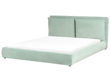 Lit avec sommier Velours BAJONNA 180 x 200 cm Vert menthe