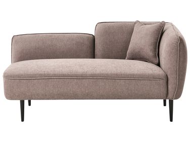 Chaise longue côté droit CHEVANNES Tissu Marron clair