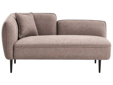 Left-Hand Chaise Longue CHEVANNES Fabric Light Brown