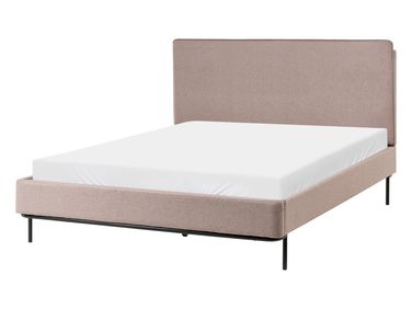 Lit avec sommier Tissu CORIO 140 x 200 cm Taupe