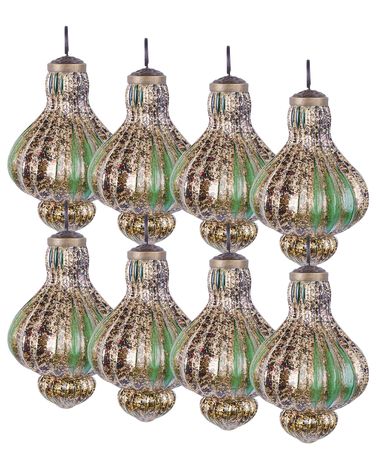Set van 8 kerstballen BRILLANT Glas Groen
