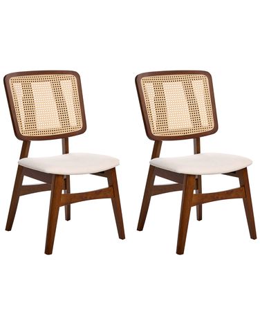Lot de 2 chaises de salle à manger ALCOVA Bois Marron