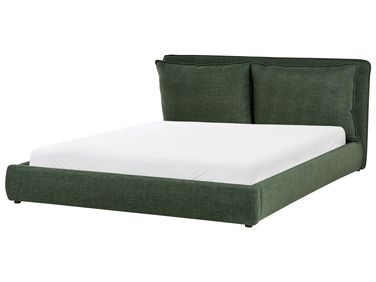 Lit avec sommier Tissu BAJONNA 180 x 200 cm Vert foncé
