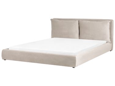 Lit avec sommier Velours BAJONNA 180 x 200 cm Taupe