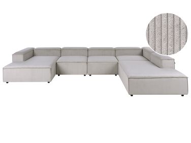 Modular Corner Sofa 5 Seater ARDAL Corduroy Taupe Left Hand