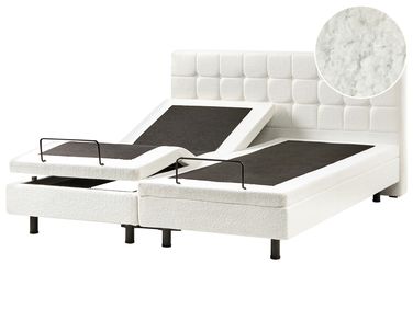 Lit réglable Bouclé DUKE 180 x 200 cm Blanc cassé