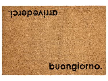 Paillasson LABO Naturel 60 x 90 cm Texte Fibre de coco