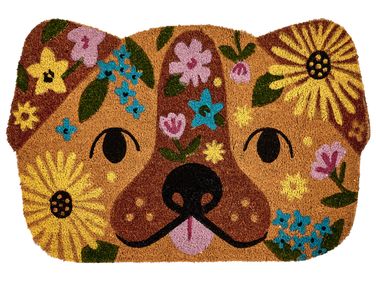 Paillasson TIBIG Multicolore 60 x 90 cm Chien Fibre de coco