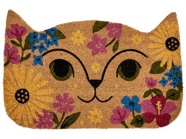 Paillasson CALIRAYA Multicolore 60 x 90 cm Chat Fibre de coco