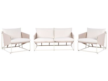 Garden Sofa Set 4 Seater PONTE Metal Light Beige