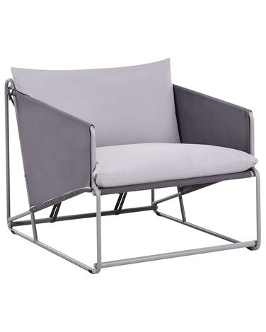 Garden Chair with Cushion PONTE Metal Grey