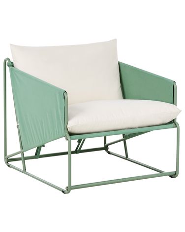 Garden Chair with Cushion PONTE Metal Green