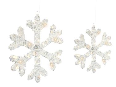 Set van 2 kerstdecoraties LED GURRE Sneeuwvlok 40/50 cm Wit
