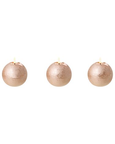 Set van 3 LED kaarsen AMBROSIA 11 cm Goud