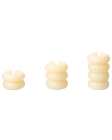 Set van 3 LED kaarsen ETERNIS 5/8/11 cm Gebroken wit