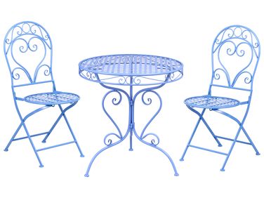 Bistro Set ALBINIA Metal Blue