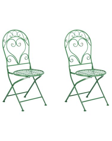 Lot de 2 chaises de jardin ALBINIA Métal Vert