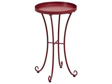 Garden Side Table CAVINIA 40 cm 40 cm Metal Burgundy