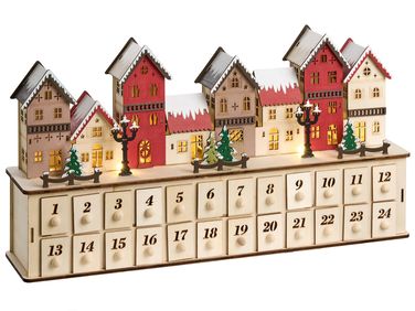 Christmas Decoration LED VISTERFLO Advent Calendar 24 cm Light Brown