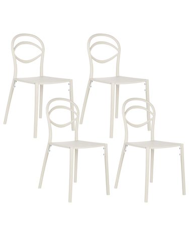Lot de 4 chaises de jardin COVOLO Blanc cassé