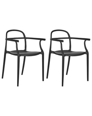 Lot de 2 chaises de jardin VIDOR Noir