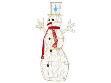 Buitendecoratie LED VASMAN Sneeuwpop 93 cm Wit