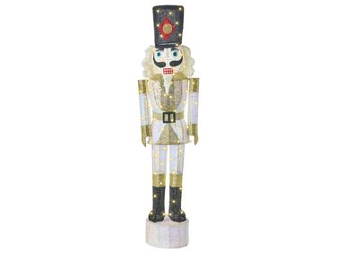 Outdoor Decoration LED STOROVAN Nutcracker 152 cm White/ Gold
