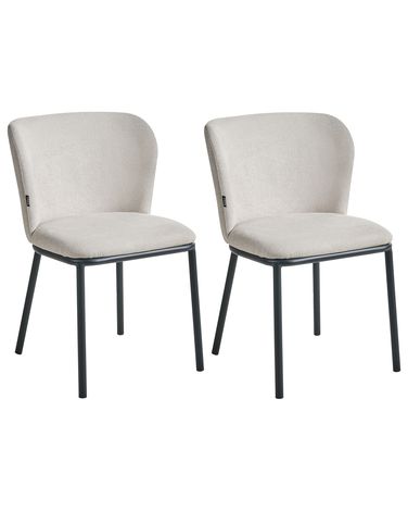 Lot de 2 chaises de salle à manger ARTESIA Tissu Beige clair