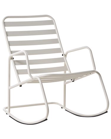 Garden Rocking Chair TURI Metal Off-White