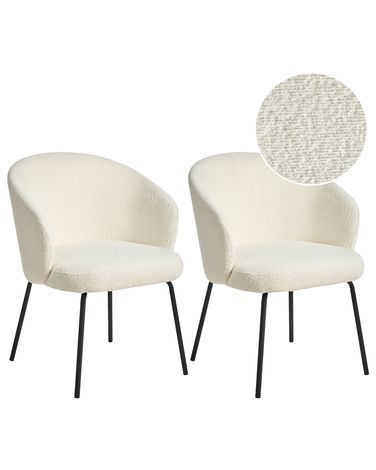 Lot de 2 chaises de salle à manger LUDDEN Bouclé Beige clair