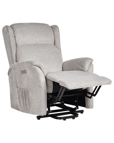 Elektrische relaxfauteuil ELEGY inclusief voetensteun Stof Lichtgrijs