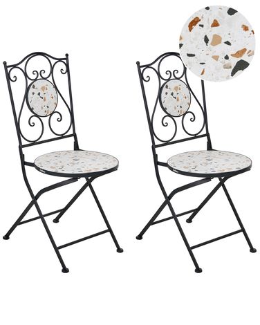 Lot de 2 chaises de jardin ARTENA Pliant Métal Noir