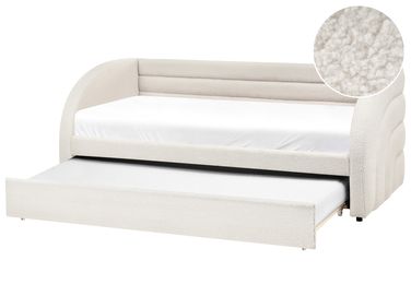 Lit gigogne Bouclé ALBIAC 90 x 200 cm Blanc