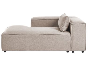 Right-Hand Chaise Longue BRANDE Fabric Light Brown