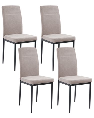 Lot de 4 chaises de salle à manger RINER Tissu Taupe