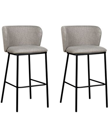Lot de 2 chaises de bar MINA Gris