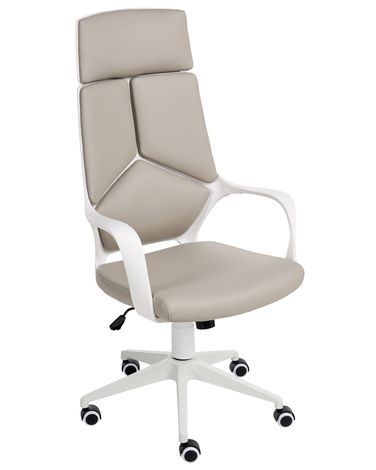 Office Chair DELIGHT Faux Leather Taupe