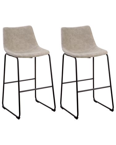 Lot de 2 chaises de bar FRANKS Beige