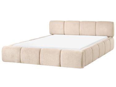 Lit avec sommier Tissu ORVILLE 160 x 200 cm Taupe