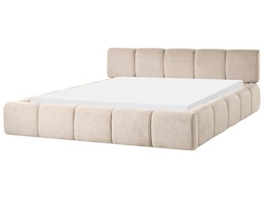 Lit avec sommier Tissu ORVILLE 180 x 200 cm Taupe