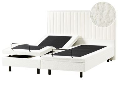 Lit réglable Bouclé CASTELLAN 180 x 200 cm Blanc cassé