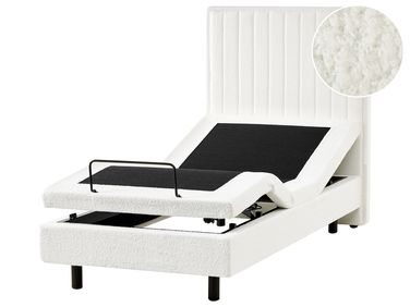 Lit réglable Bouclé CASTELLAN 90 x 200 cm Blanc cassé