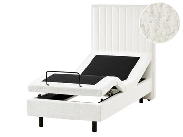 Lit réglable Bouclé CASTELLAN 80 x 200 cm Blanc cassé