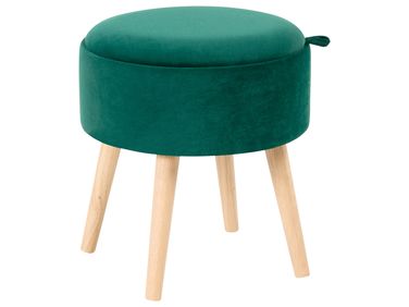 Hocker met opbergruimte NEELY Fluweel Smaragdgroen