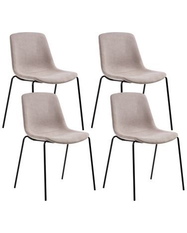 Lot de 4 chaises de salle à manger TILLER Tissu Beige