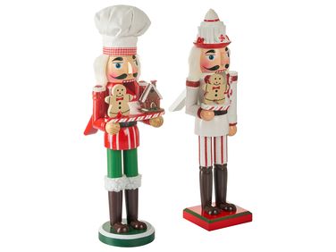 Set van 2 figuren BODSJON Notenkraker 35 cm Rood/wit