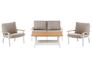 Garden Lounge Set with Table 4 Seater ORERO Taupe