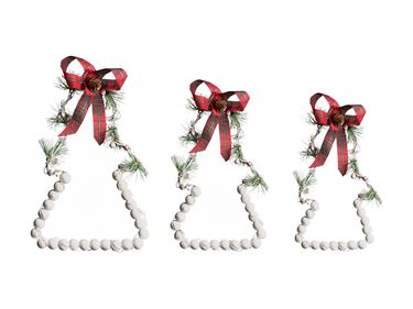 Lot de 3 décorations de Noël LED KYVESI Arbre de Noël 20/25/30 cm Blanc