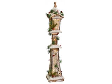 Kerstdecoratie LED LIESVESI Kerstlantaarnpaal 80 cm Lichtbruin